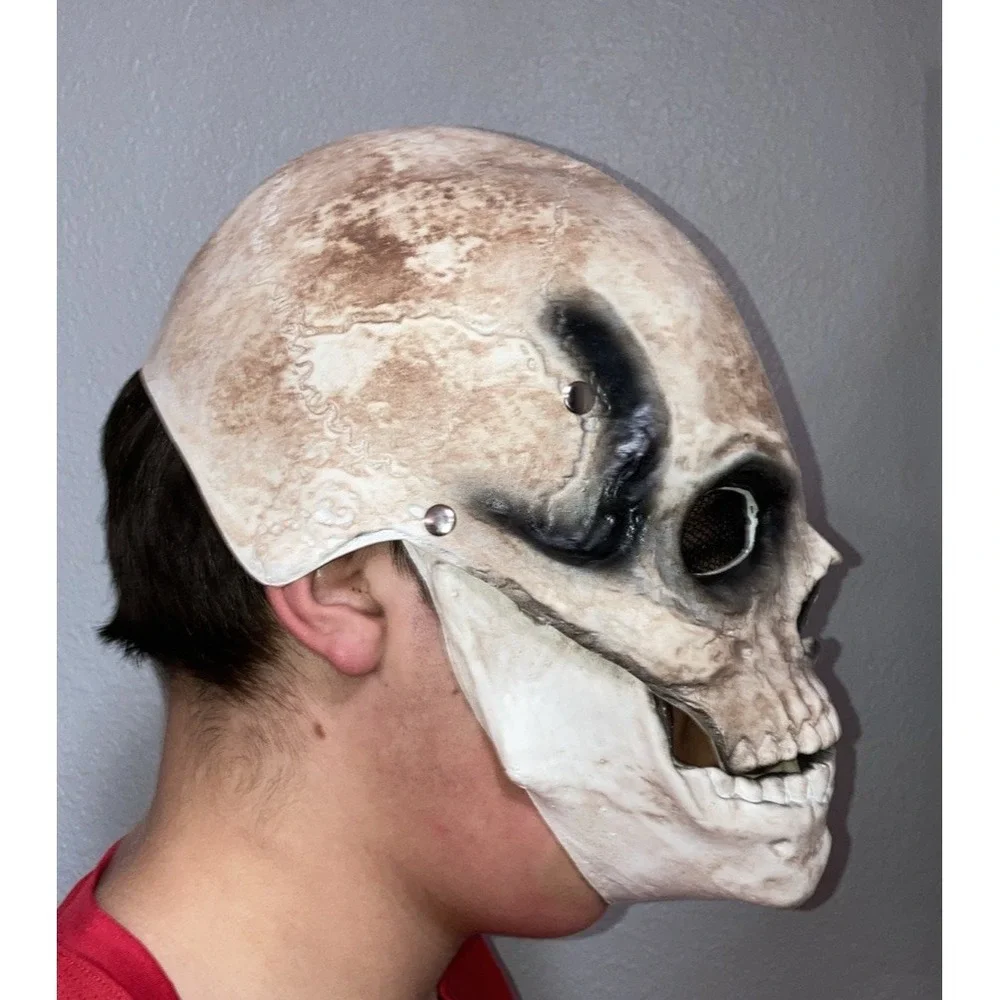 Creepy Halloween Full Head Skull Mask with Moving Jaw - Costume, Cosplay & More